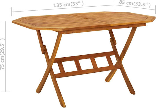 Set Sala De Mese Pentru Exterior 5 Piese Din Acacia