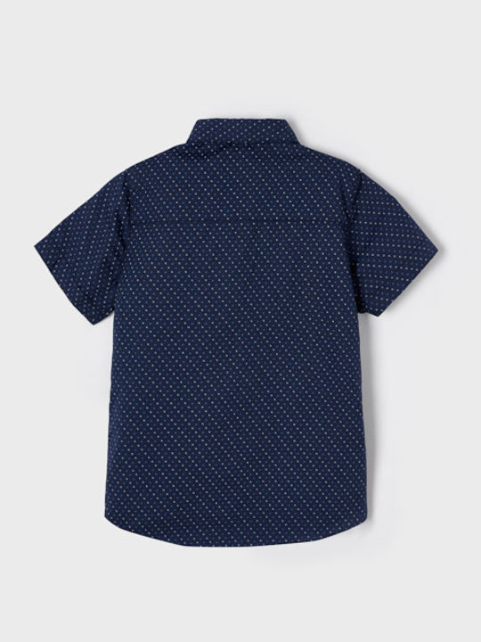 Kids Polka Dot Shirt Short Sleeve Navy Blue Ecofriends