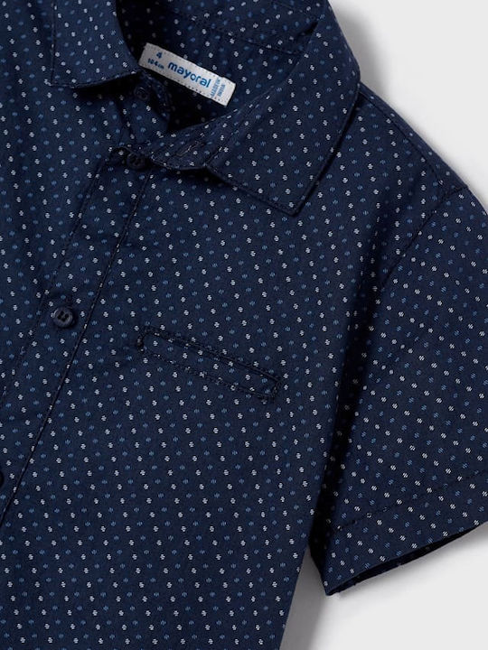 Kids Polka Dot Shirt Short Sleeve Navy Blue Ecofriends