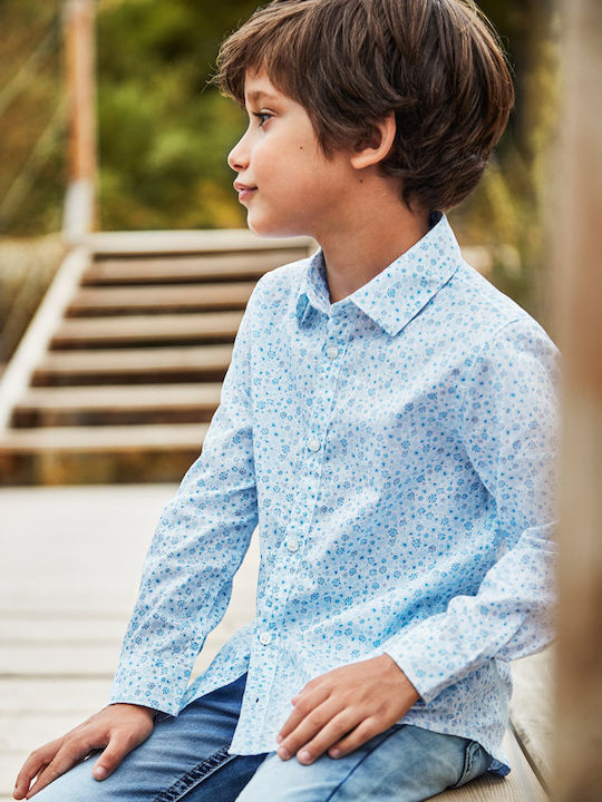 Mayoral Kids Polka Dot Shirt Light Blue