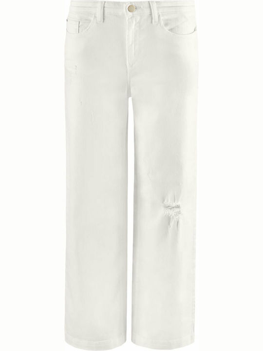 Damenjeans mit Rissen in Weiter Linie Weiß