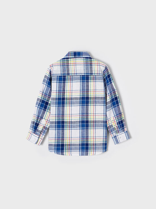 Mayoral Kids Checked Shirt Light Blue 22-03125-014