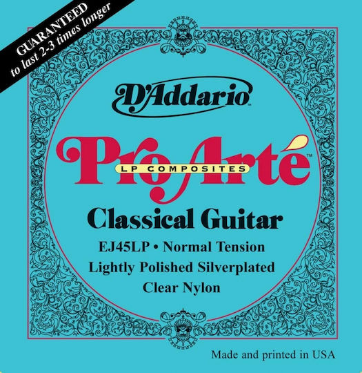 Daddario Set of Silver Plated Strings for Classic Guitar Pro-Arte Lightly Polished Normal Tension 28 - 43"