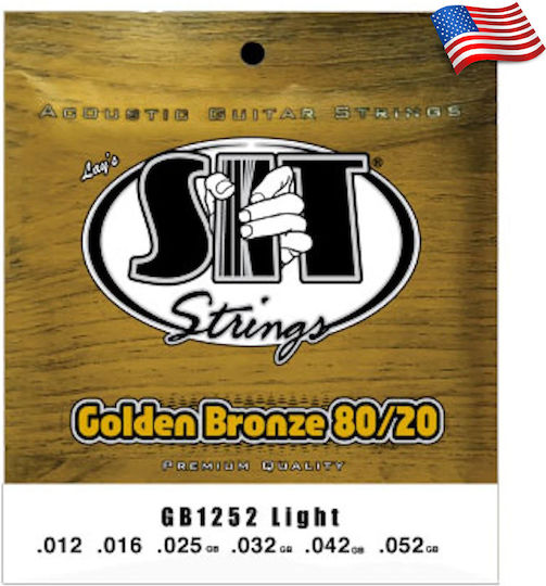 Sit Golden Bronze 80/20 Acoustic Σετ Χορδών 80/20 Bronze Ακουστικής Κιθάρας 12 - 52" Light