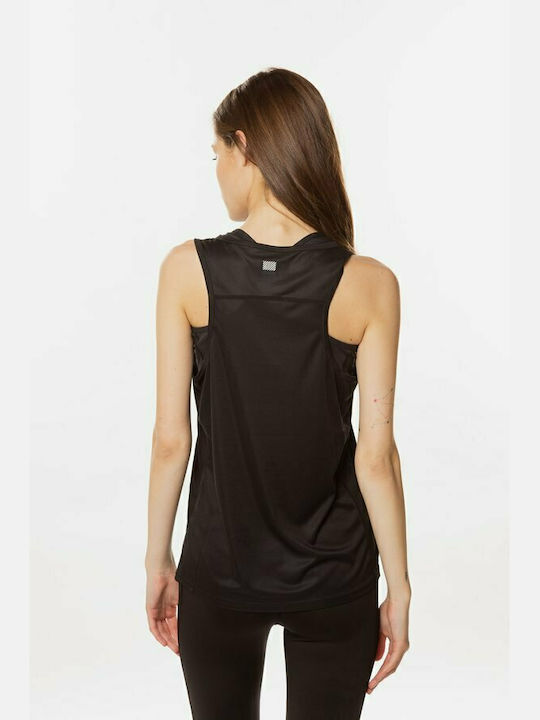 Superdry Damen Sportlich Bluse Ärmellos Schwarz