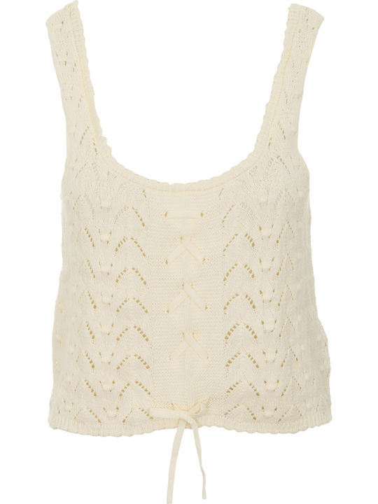 Women's Summer Crop Top Cotton with Straps Cream