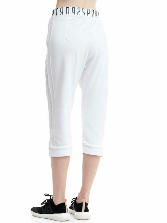 Damen Jogginghosen Capri Weiß
