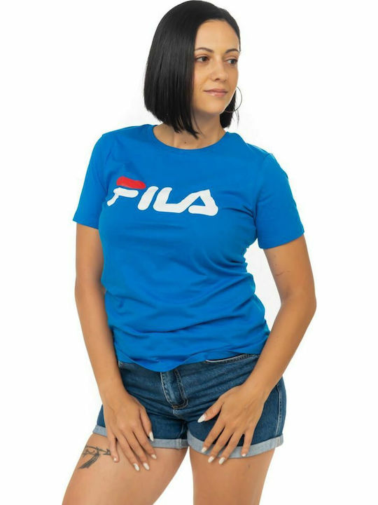 Basic Letter Women's T-shirt Blue