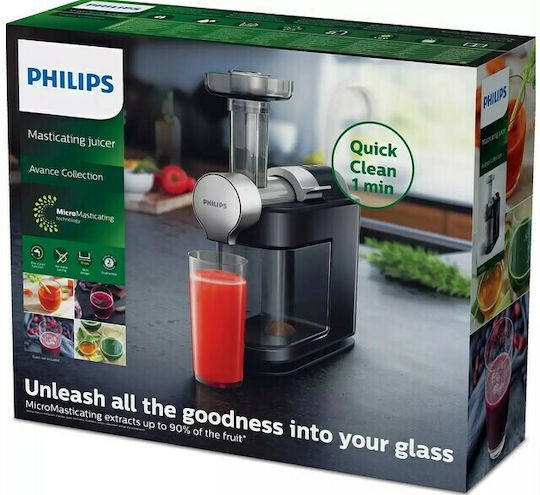 Philips Avance Collection Slow Press Juicer 200W Inox Black