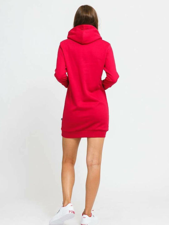 Puma Mini Φόρεμα με Κουκούλα Clay Red
