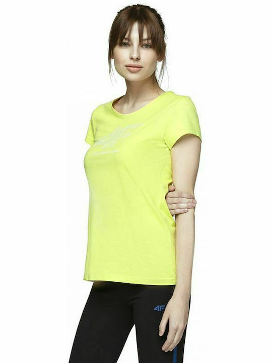 4F Damen Sportlich T-shirt Gelb