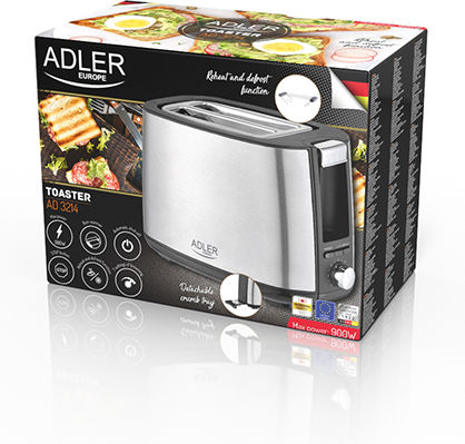 Adler Φρυγανιέρα 2 Θέσεων 750W Inox