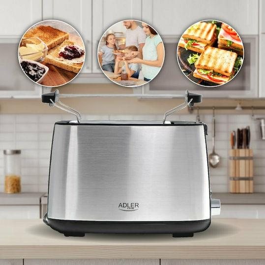Adler Φρυγανιέρα 2 Θέσεων 750W Inox