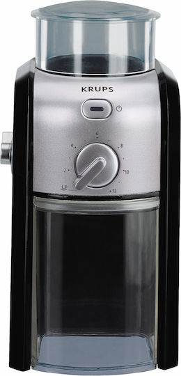 Krups Electric Coffee Grinder 100W for 200gr Beans and 12 Grind Levels Black