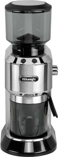 De'Longhi Ηλεκτρικός Μύλος Καφέ 150W με Χωρητικότητα 350gr και 18 Επίπεδα Άλεσης Ασημί