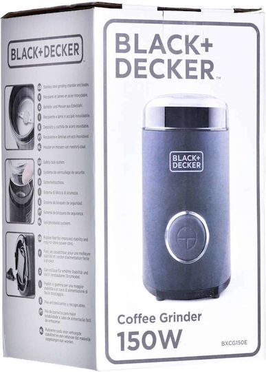 Black & Decker BXCG150E Electric Coffee Grinder 150W for 50gr Beans Black