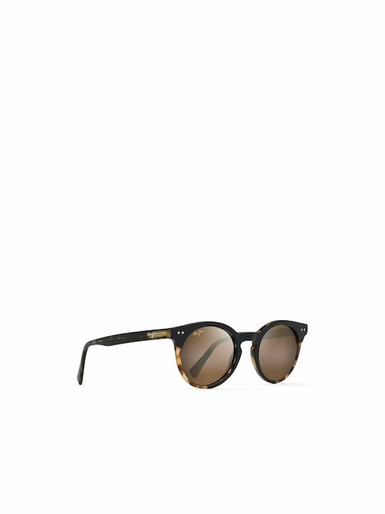 Maui Jim Upsidedown Falls Sunglasses with Navy Tartaruga Plastic Frame and Brown Polarized Mirror Lens H861-10