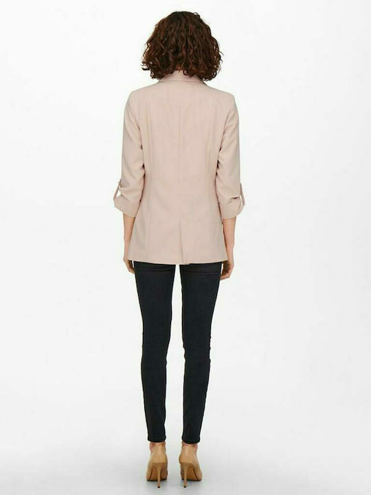 Only Lang Damen Mittellang Blazer Sepia Rose