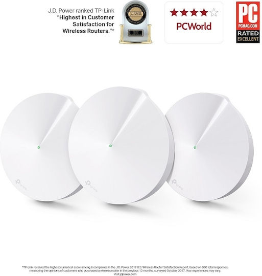 TP-LINK Deco M5 v1 WiFi Mesh Network Access Point Wi‑Fi 5 Dual Band (2.4 & 5GHz) σε Τριπλό Kit