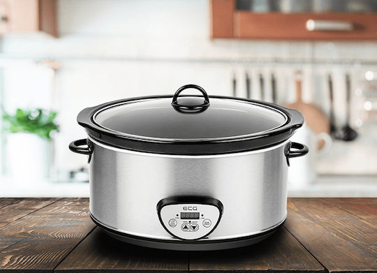 ECG PH 6520 Slow Cooker 320W with Capacity 6.5lt Silver
