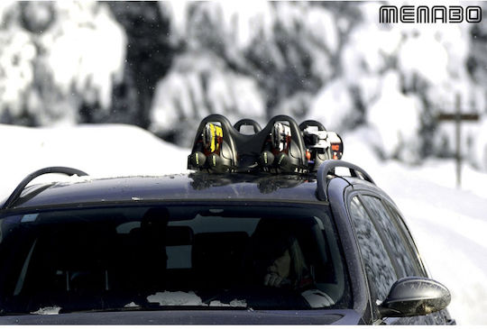 Menabo Himalaya Magnetic Car Ski Mounts Suitable for 2 Ski Pairs & 4 Baton Pairs