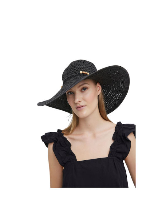 Vero Moda Γυναικείο Ψάθινο Καπέλο Floppy Μαύρο