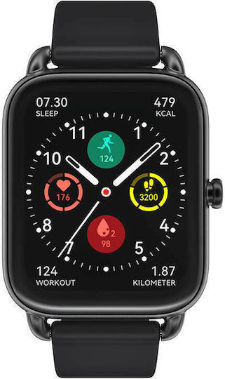 Haylou RS4 LS12 37mm Smartwatch με Παλμογράφο (Μαύρο)