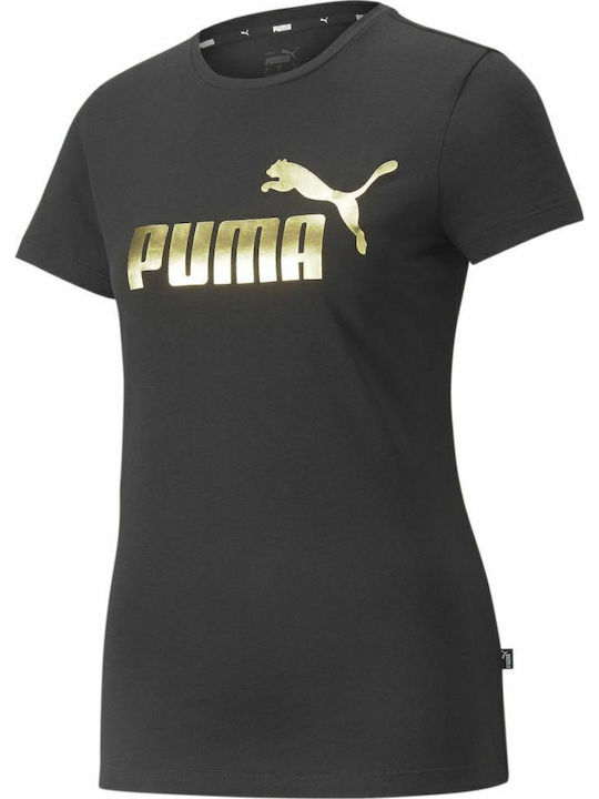 Logo Women's T-shirt Polka Dot Black