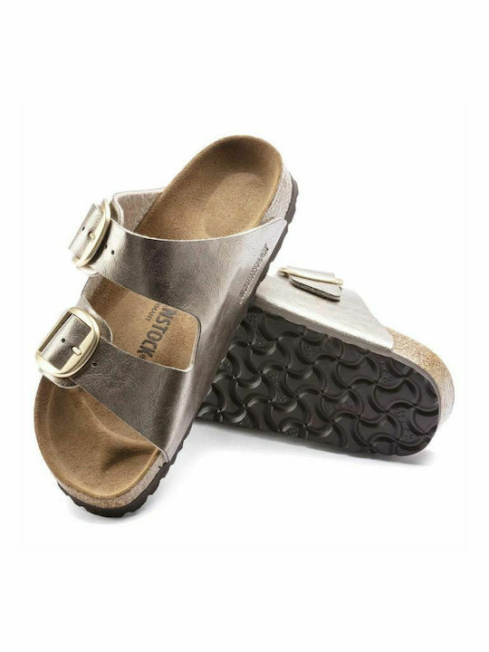 Arizona Big Buckle Birko-Flor Women's Anatomic Sandals Graceful Taupe Narrow Fit
