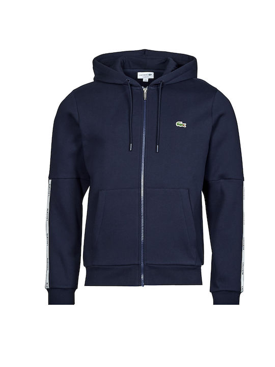 Herren Sweatshirt Jacke mit Kapuze und Taschen Marineblau