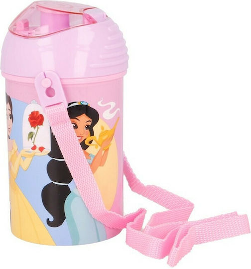Stor Disney Princess Παιδικό Παγούρι Disney Princess Πλαστικό με Καλαμάκι Ροζ 450ml