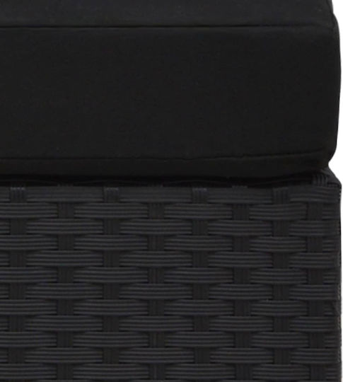 Set Cameră De Zi Pentru Exterior 3 Piese Negru Cu Perne