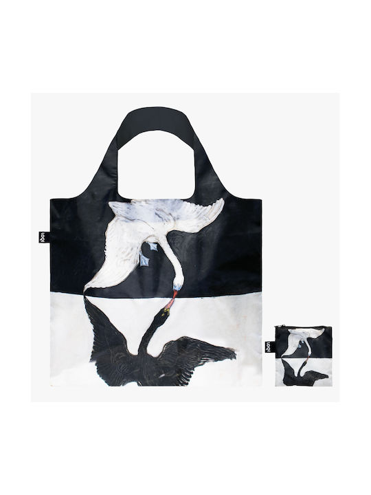 Loqi Recycled Hilma AF Klint - The Swan Fabric Shopping Bag Black