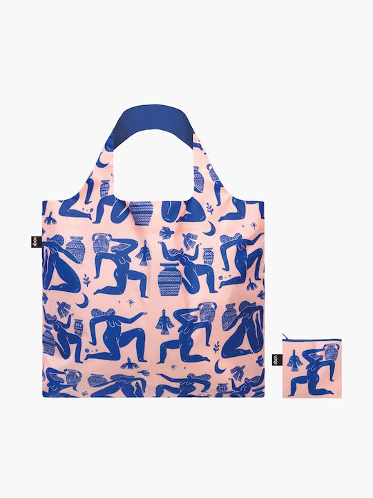 Loqi Recycled Mark Conlan - Ladies and Vases Fabric Shopping Bag Pink