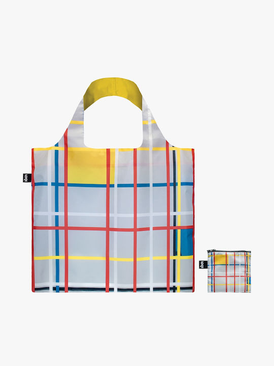 Loqi Recycled Piet Mondrian - New York City 3 Fabric Shopping Bag in Gray color