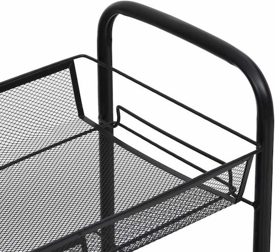 vidaXL Металик Кухненско Тролейче С 5 Места Черно 46x26x105см