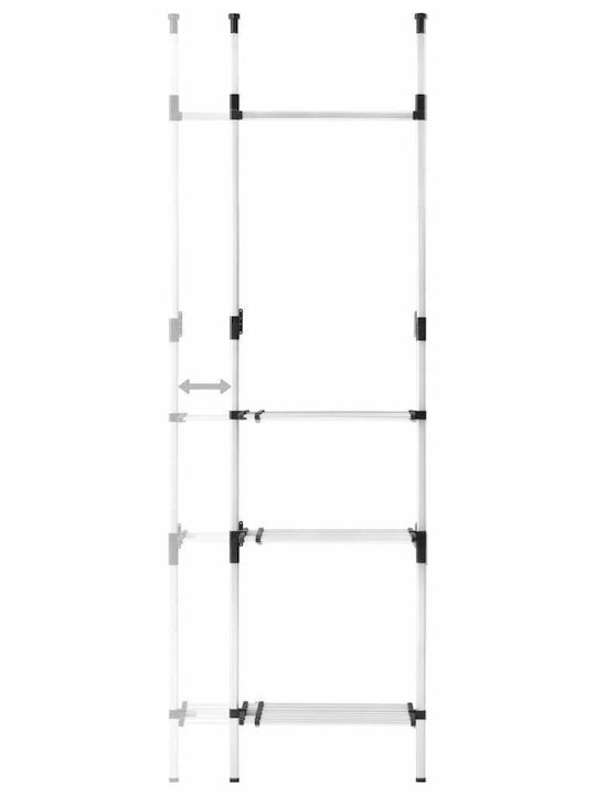 vidaXL Floor Garment Rack made of Metal Silver 300cm
