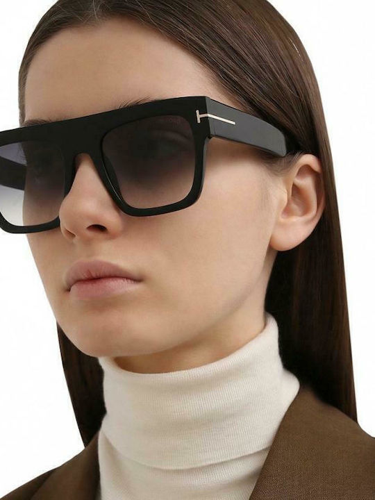 Tom Ford Renee Unisex Γυαλιά Ηλίου με Μαύρο Κοκκάλινο Σκελετό και Γκρι Ντεγκραντέ Φακό FT0847 01B