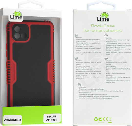 Lime Armadillo Camera Guard Back Cover Plastic Red (Realme C11 2021)