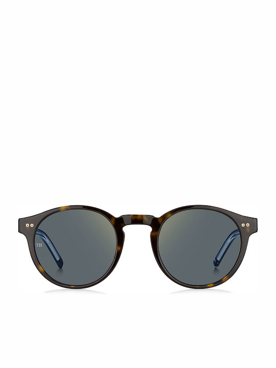 Tommy Hilfiger Men's Sunglasses with Brown Tartaruga Plastic Frame and Gold Mirror Lens TH1795/S 086/K1