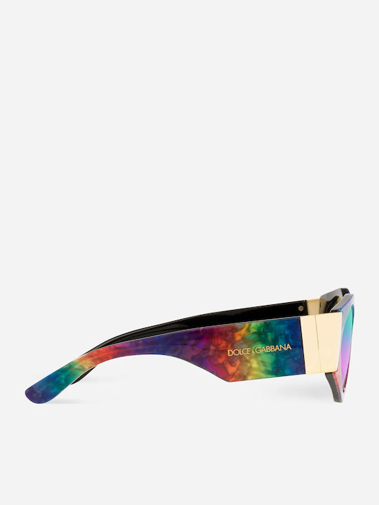 Dolce & Gabbana Women's Sunglasses with Multicolour Plastic Frame and Purple Mirror Lens DG4396 3327/P1
