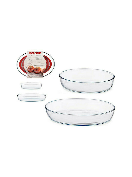 Pasabahce Glass Oval Heat-Resistant Cookware 35x24x6.5cm 2pcs