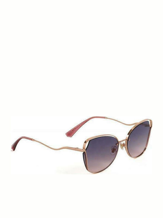 Bolon Women Sunglasses with Rose Gold Metallic Frame and Gradient Lens BL7121A33