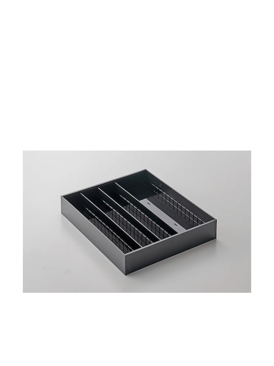 Yamazaki Drawer Cutlery Tray Tower Opening Plastic 47.5x35x5.5cm Black