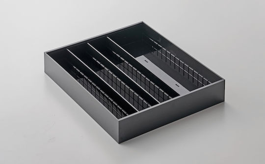 Yamazaki Tăvi Pentru Tacâmuri De Sertar Tower Rabătabilă Din Plastic 47.5x35x5.5cm Neagră