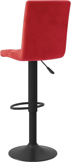 Hocker Bar mit Rückenlehne & Höhenverstellbar Bordeaux 2Stück 40x52x102.5-124.5cm