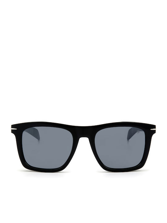 David Beckham Men's Sunglasses with Black Plastic Frame and Black Mirror Lens DB 7000/S 807/T4