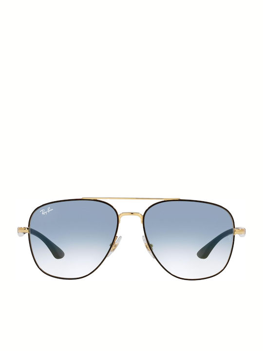 Ray Ban Унисекс Слънчеви Очила с Черна Метална Рамка и Сини Преливащи Стъкла RB3683 9000/3F
