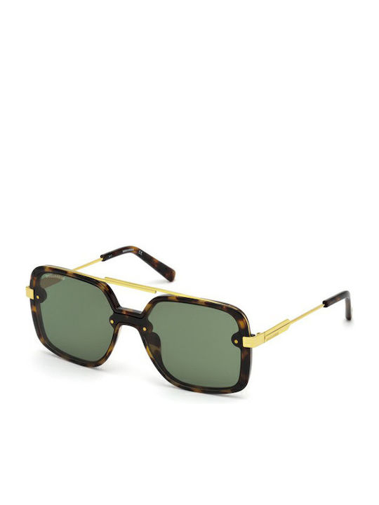 Dsquared2 Women's Sunglasses with Brown Tartaruga Frame and Green Lens DQ0270 52N