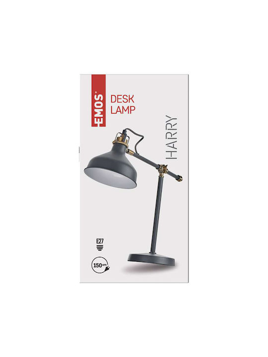 Emos Harry Office Lamp with Foldable Arm in Gray Color